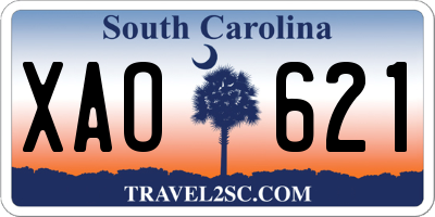 SC license plate XAO621