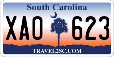 SC license plate XAO623
