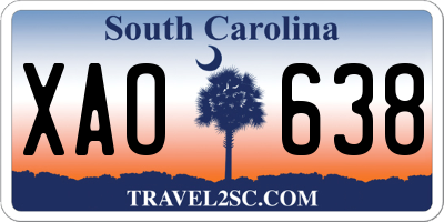 SC license plate XAO638