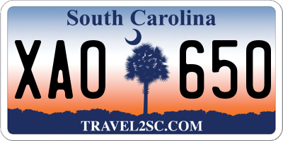 SC license plate XAO650