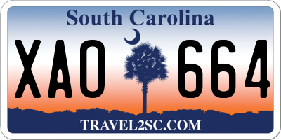 SC license plate XAO664