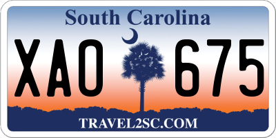 SC license plate XAO675