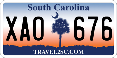 SC license plate XAO676
