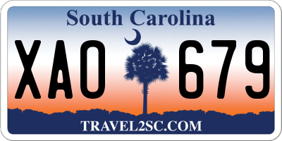 SC license plate XAO679