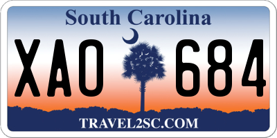 SC license plate XAO684