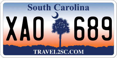 SC license plate XAO689