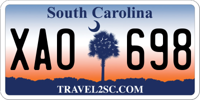 SC license plate XAO698