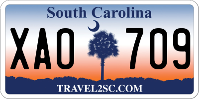 SC license plate XAO709