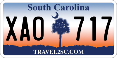 SC license plate XAO717