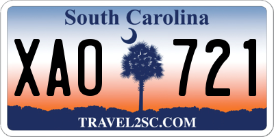 SC license plate XAO721