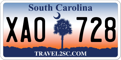SC license plate XAO728