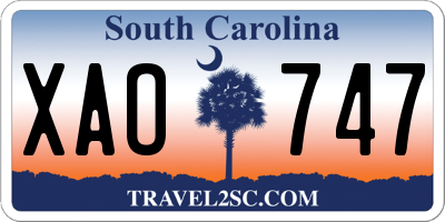 SC license plate XAO747