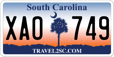 SC license plate XAO749