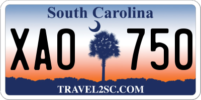 SC license plate XAO750