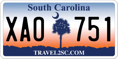 SC license plate XAO751