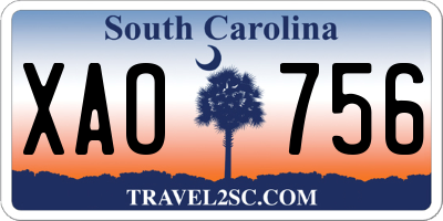 SC license plate XAO756