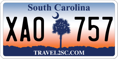 SC license plate XAO757