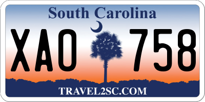 SC license plate XAO758