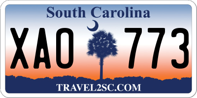 SC license plate XAO773
