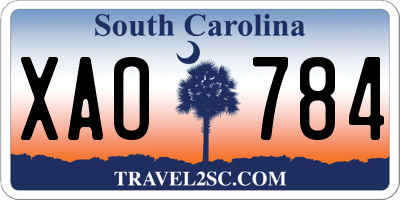 SC license plate XAO784