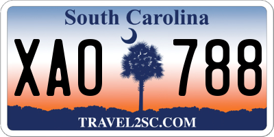SC license plate XAO788