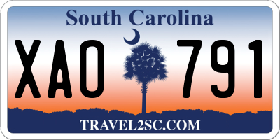 SC license plate XAO791