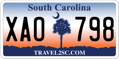 SC license plate XAO798