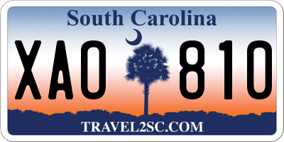 SC license plate XAO810