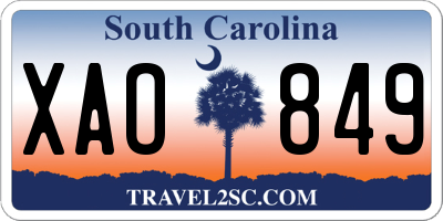 SC license plate XAO849