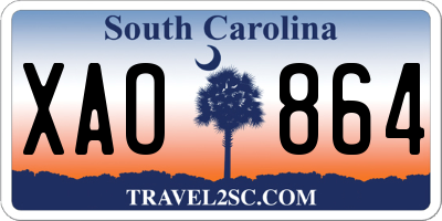 SC license plate XAO864