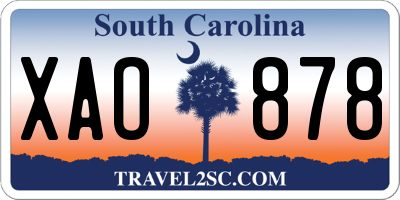 SC license plate XAO878