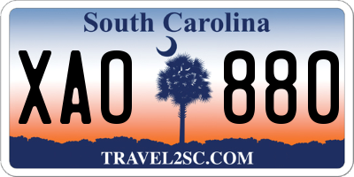 SC license plate XAO880