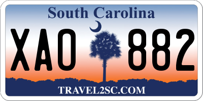 SC license plate XAO882