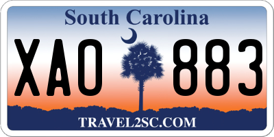 SC license plate XAO883