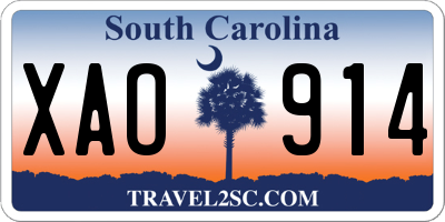 SC license plate XAO914