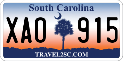 SC license plate XAO915