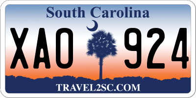 SC license plate XAO924