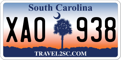 SC license plate XAO938