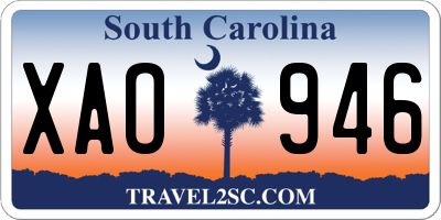 SC license plate XAO946