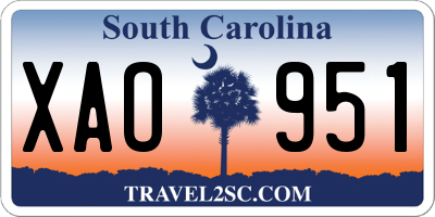 SC license plate XAO951