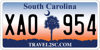 SC license plate XAO954