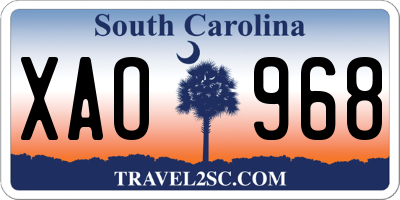 SC license plate XAO968