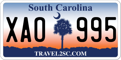 SC license plate XAO995