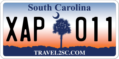 SC license plate XAP011