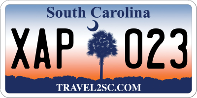 SC license plate XAP023