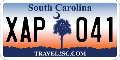 SC license plate XAP041