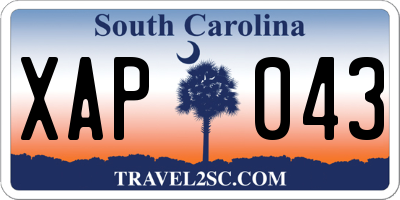 SC license plate XAP043