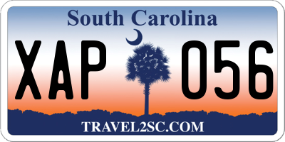 SC license plate XAP056