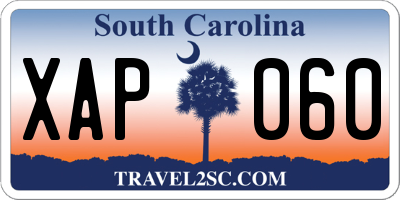 SC license plate XAP060