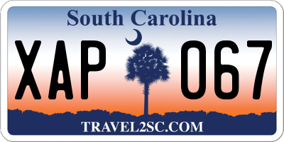 SC license plate XAP067